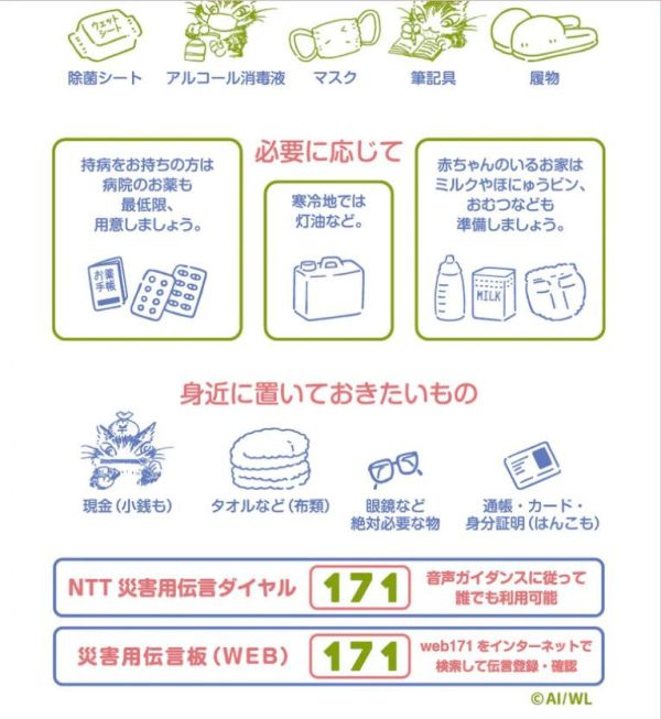 防災準備要點長毛巾 
