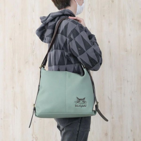 輕量防潑水S皮革2WAY後背包 