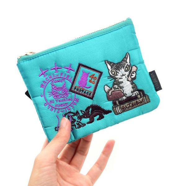 刺繡收納包-藍-旅人小達洋 