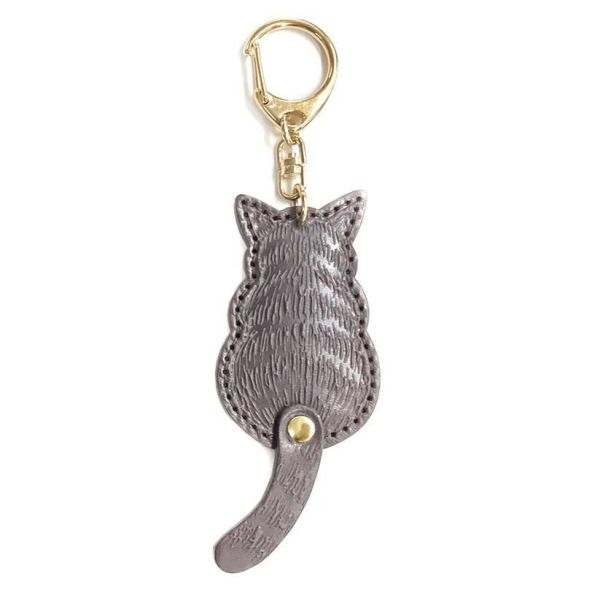 粉彩尾巴鑰匙圈-銀色 