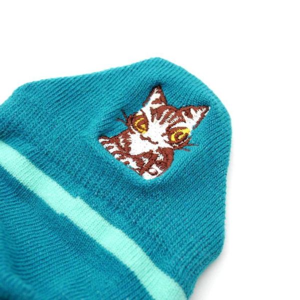 腳跟刺繡襪-藍色 