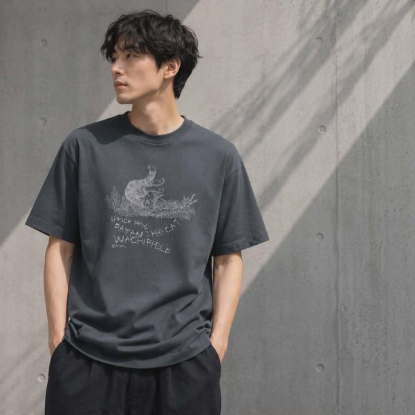 精緻平紋T恤-灰-F 