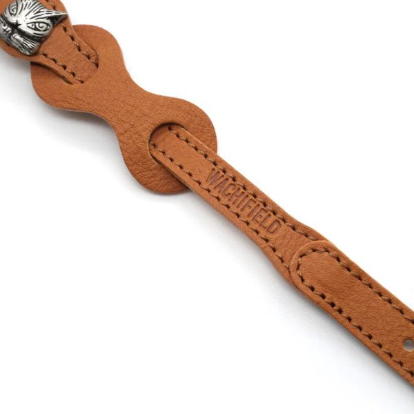 皮革環狀貓項圈-駝 