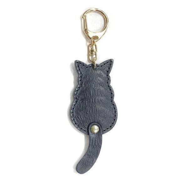 粉彩尾巴鑰匙圈-鐵藍 