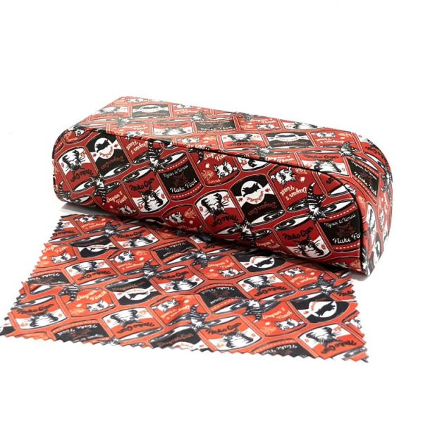 直立式眼鏡盒+拭鏡布-貓罐 