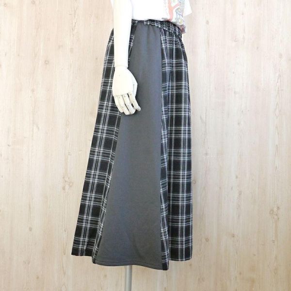 異材質拼接長裙SK 