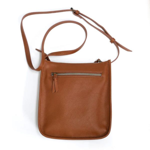 皮革單肩包-茶色 