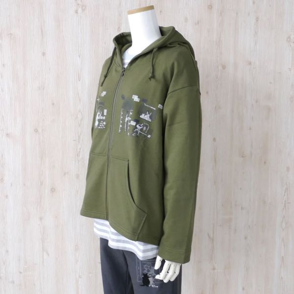 連帽拉鍊大學T外套-F 