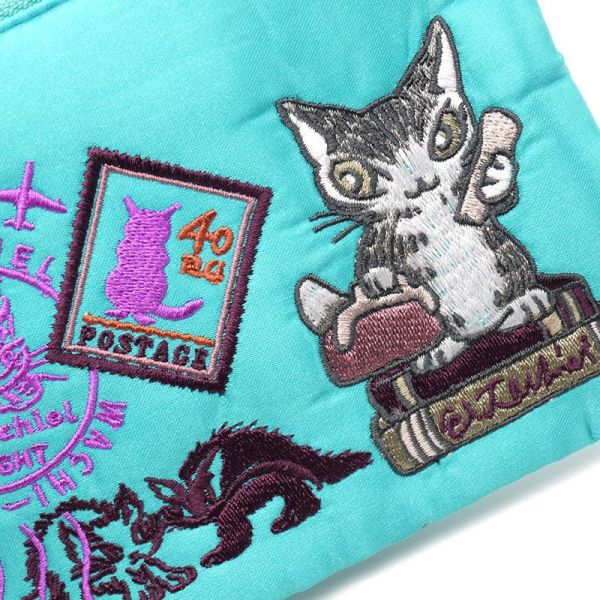 刺繡收納包-藍-旅人小達洋 