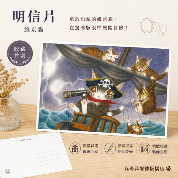 明信片-維京貓 