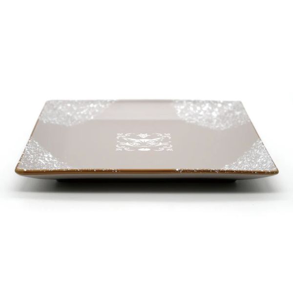 漆器方型小盤-灰褐色 