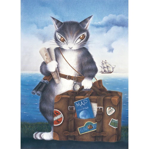 粉彩尾巴鑰匙圈-藍色 