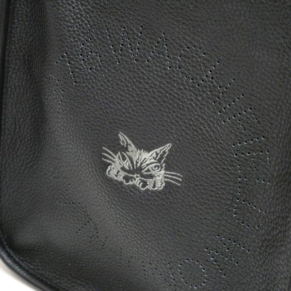 皮革單肩包-黑色 