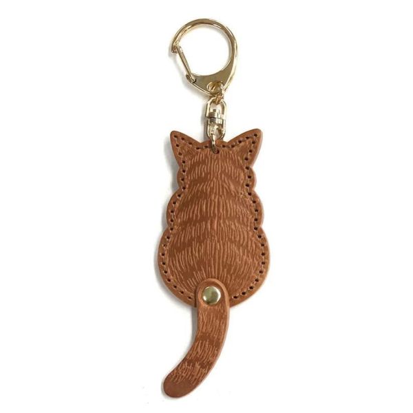 粉彩尾巴鑰匙圈-棕色 