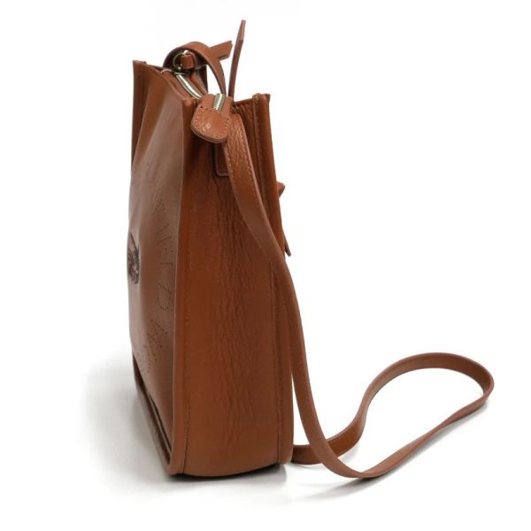 皮革單肩包-茶色 