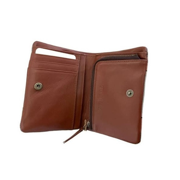 幸運牛皮對摺短夾 