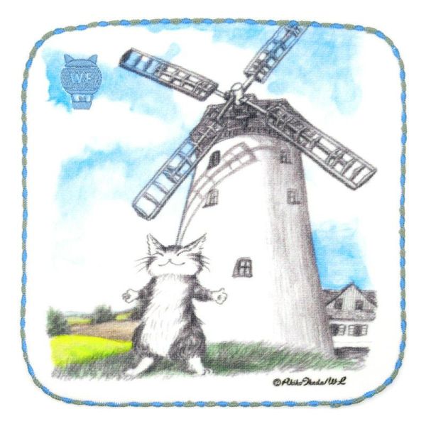 花邊彩色小手帕-水車 