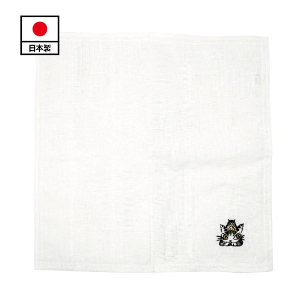 好運貓天然纖維手帕 