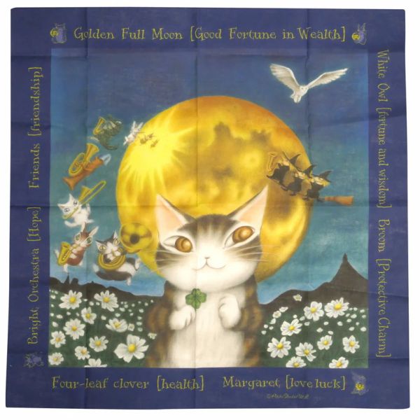 手帕/領巾/頭巾-滿月夜 