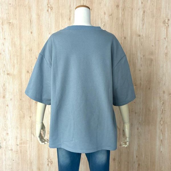 隨身包風寬版T恤-藍 