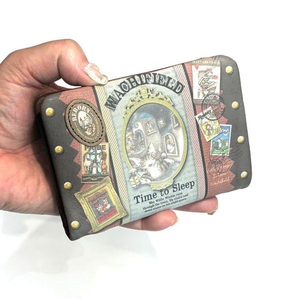 幸運牛皮對摺短夾 