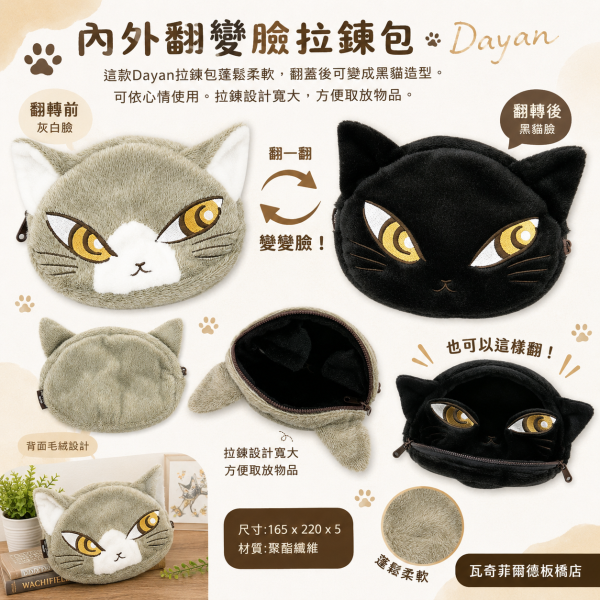 內外翻變臉拉鏈包 