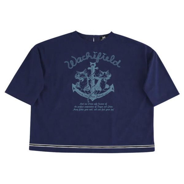 麻混套頭上衣-F-海軍藍 