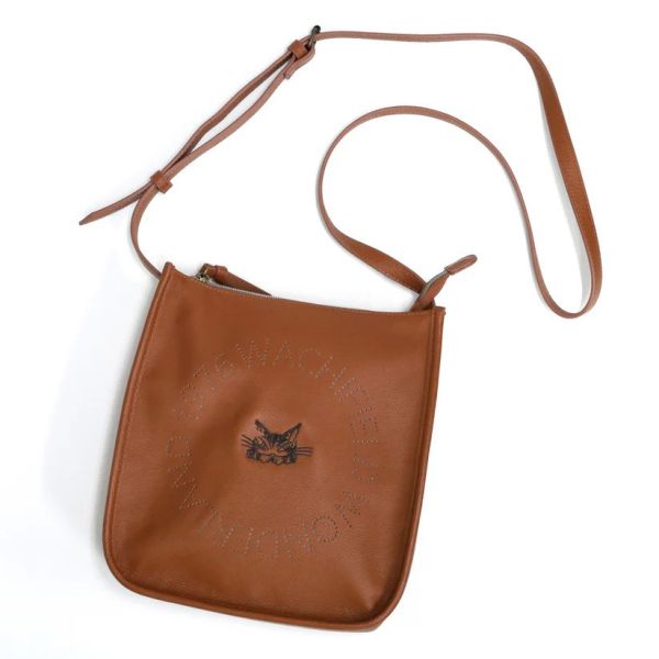 皮革單肩包-茶色 