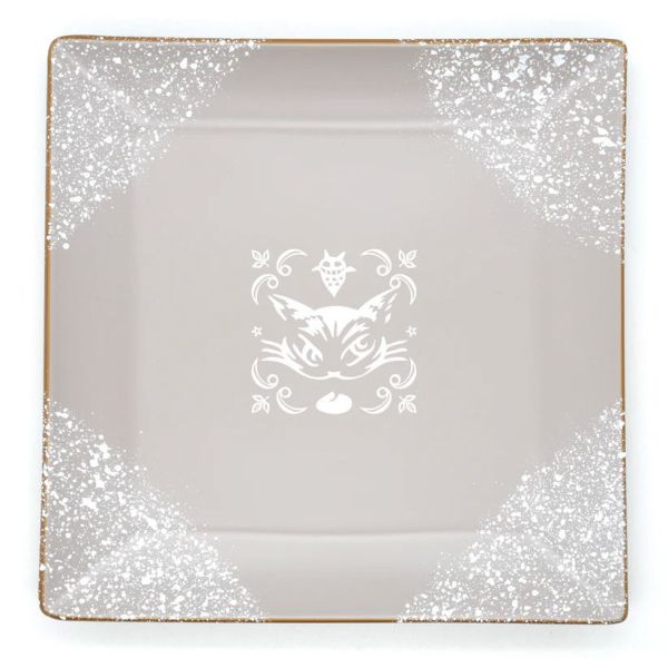 漆器方型小盤-灰褐色 