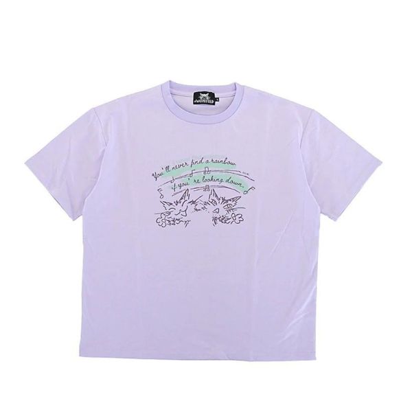 彩虹寬版T-紫-M 