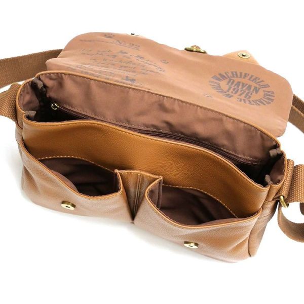 貓耳牛皮肩背包-小-茶 