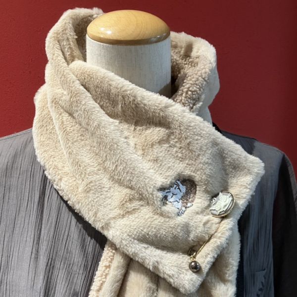 絨毛布圍巾(雙面可用) 