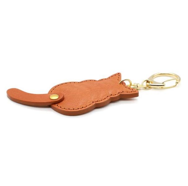 粉彩尾巴鑰匙圈-駝色 