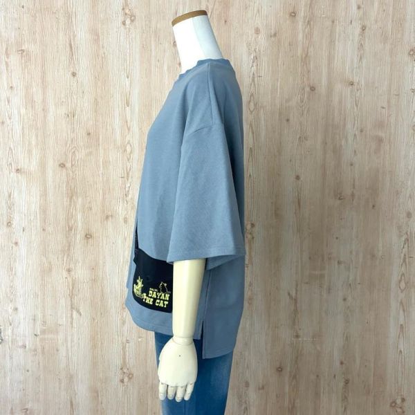 隨身包風寬版T恤-藍 