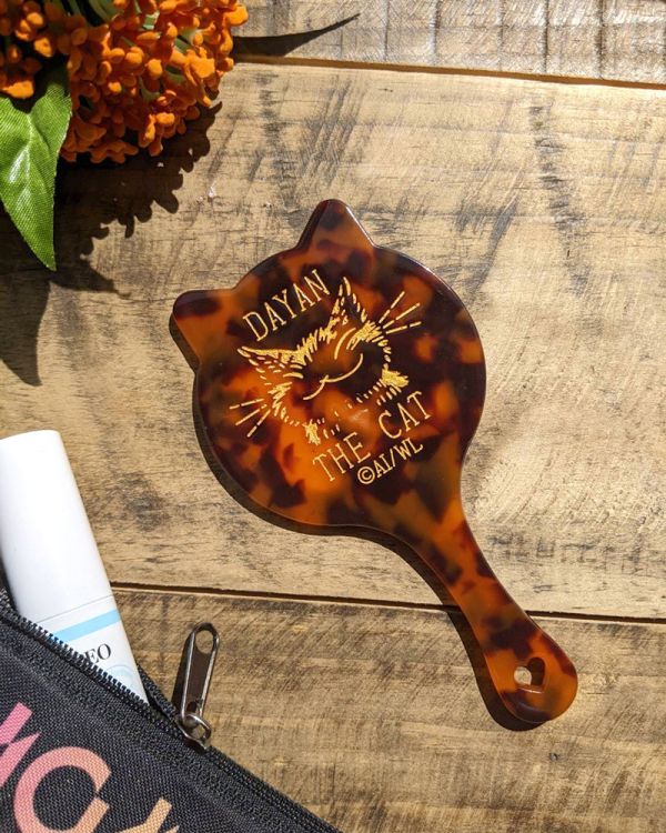 琥珀花紋手鏡-笑臉 