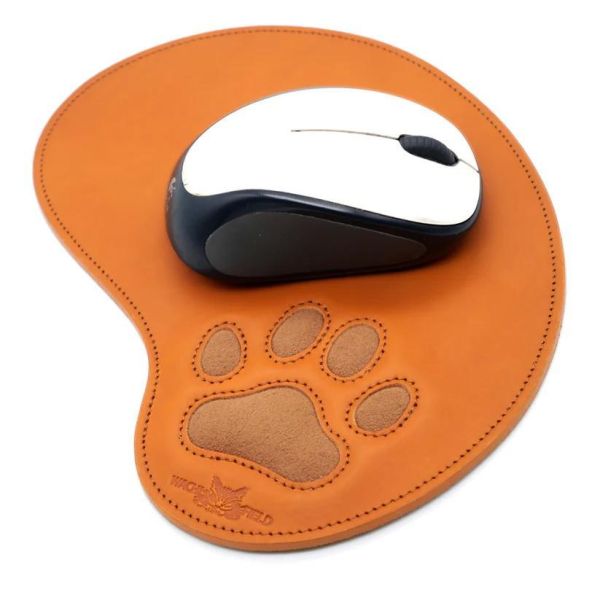 皮革肉球滑鼠墊-駝色 