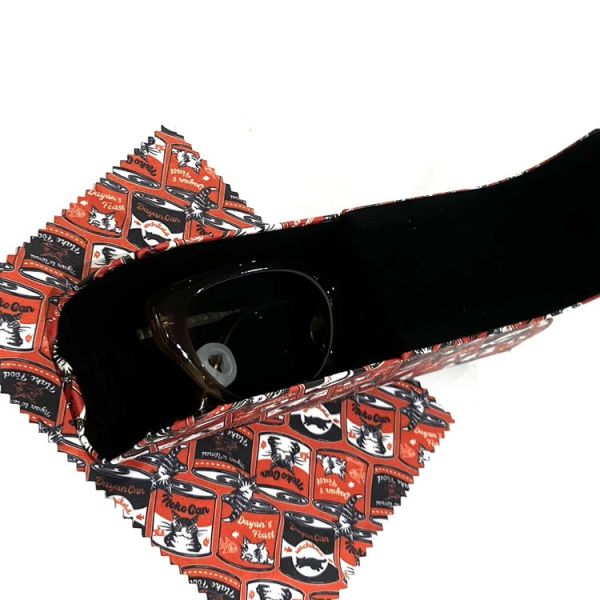 直立式眼鏡盒+拭鏡布-貓罐 