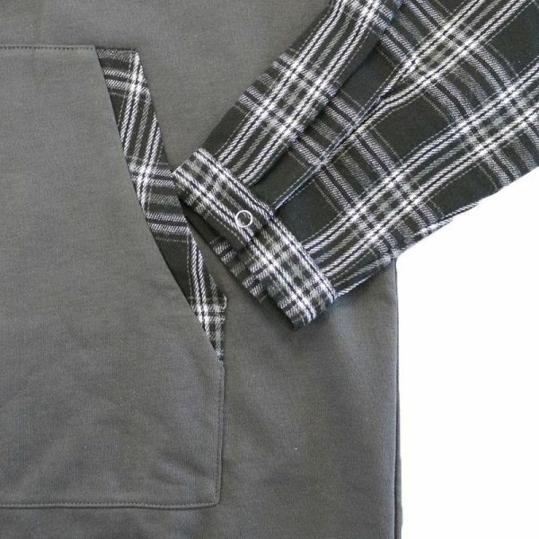 異材質拼接連帽長版上衣TNC 