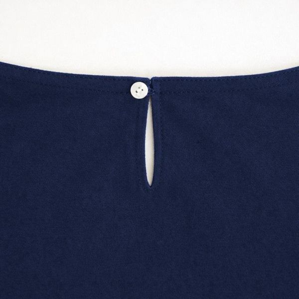 麻混套頭上衣-F-海軍藍 