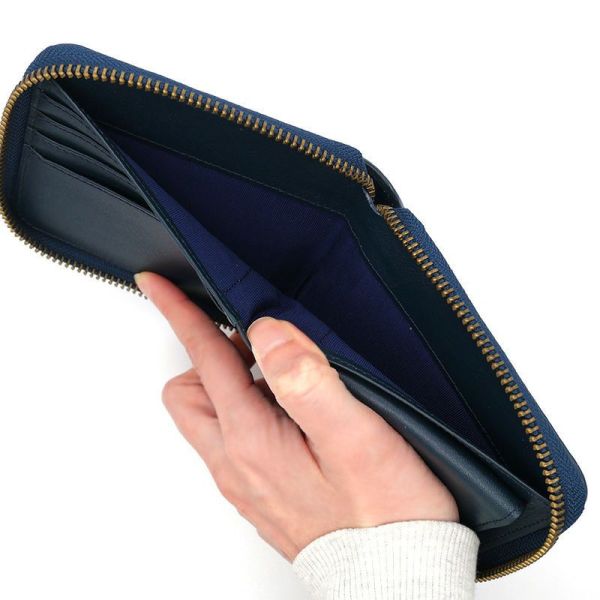 對摺短皮夾-藍色的街 