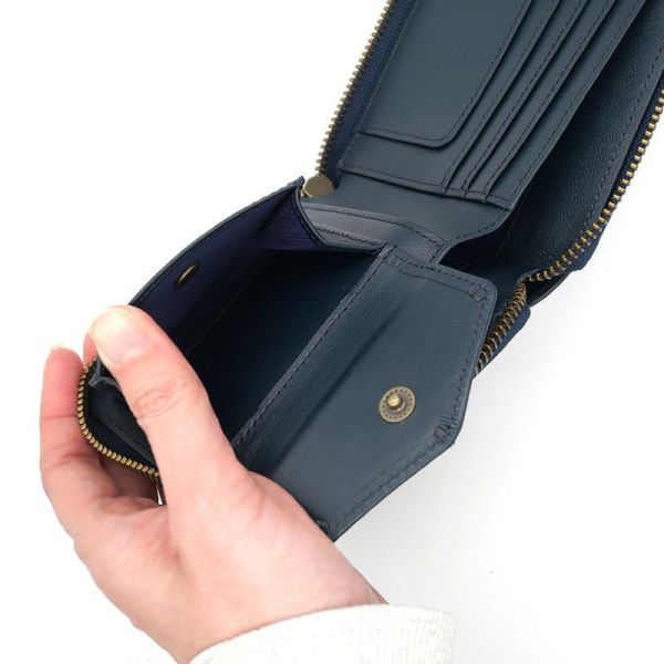 對摺短皮夾-藍色的街 