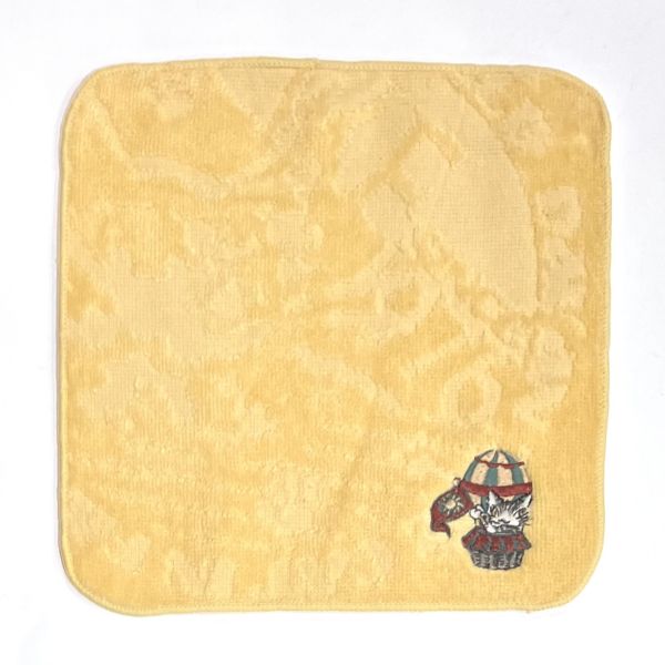 熱氣球刺繡小手帕-橘 