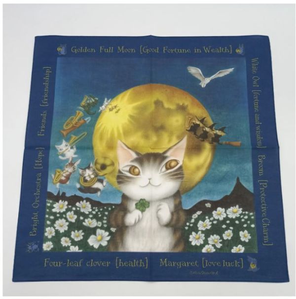 手帕/領巾/頭巾-滿月夜 