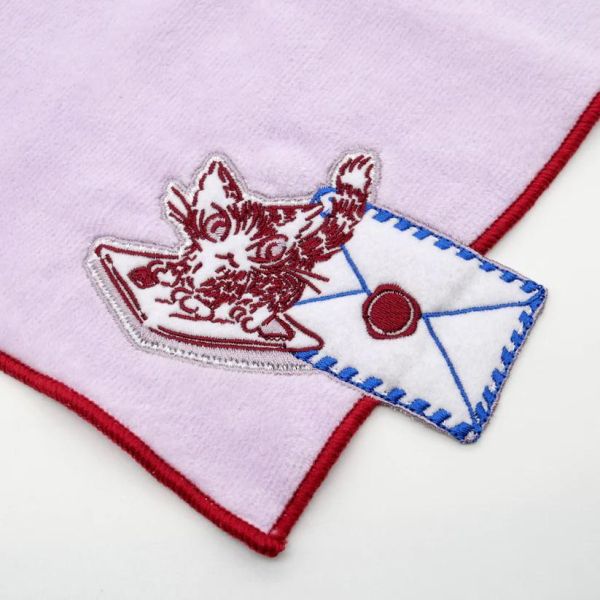 立體刺繡手帕-粉紅 