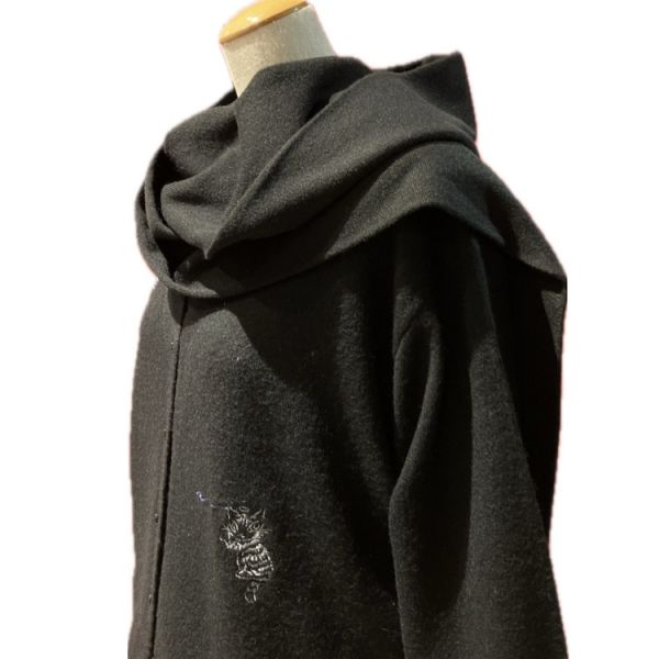 V領針織外套+連帽圍巾 