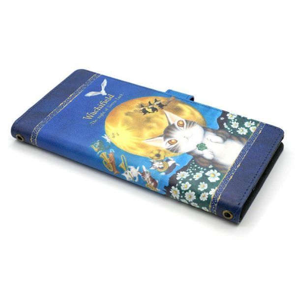 手帳型手機套-滿月夜 