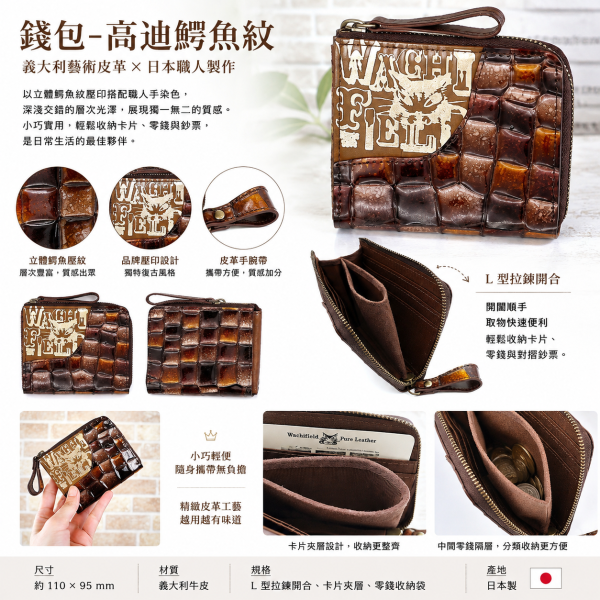 錢包-高迪鰐魚紋 