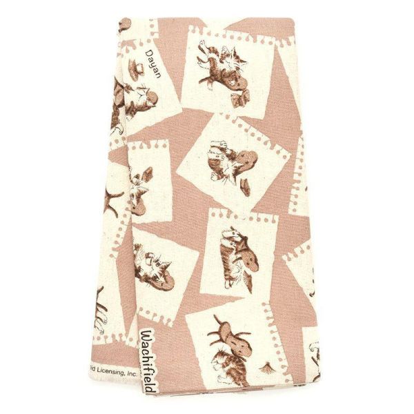 綿麻混紡花布-椅子舞-棕 