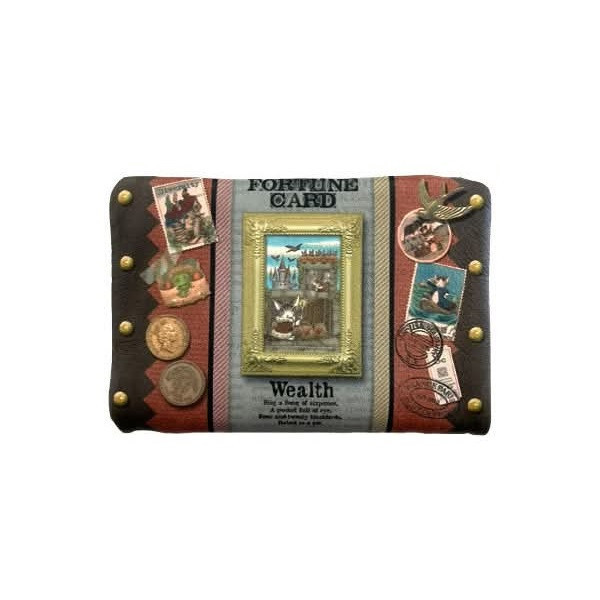 幸運牛皮對摺短夾 