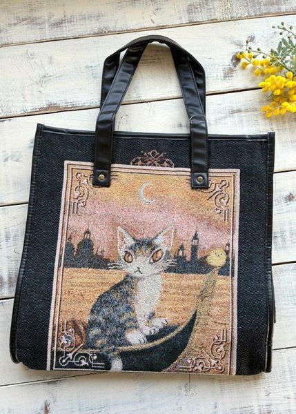 緹花織多特包-夕陽小舟 